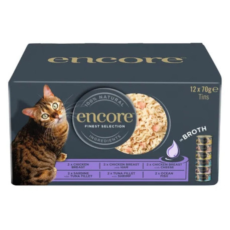Encore Adult Wet Cat Food Tin - Mixed Multipack 12 x 70g