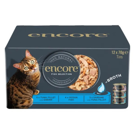 Encore Adult Wet Cat Food - Fish Selection in Jelly 12 x 70g