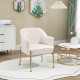 Fabric Accent Chair, Modern Armchair with Metal Legs for Living Room, Bedroom, Home Office, Cream