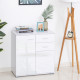 Modern High Gloss Sideboard Storage Cabinet Table Chest of Drawers for Bedroom Living Room Storage Furniture, White