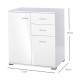 Modern High Gloss Sideboard Storage Cabinet Table Chest of Drawers for Bedroom Living Room Storage Furniture, White