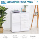 Modern High Gloss Sideboard Storage Cabinet Table Chest of Drawers for Bedroom Living Room Storage Furniture, White