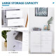 Modern High Gloss Sideboard Storage Cabinet Table Chest of Drawers for Bedroom Living Room Storage Furniture, White
