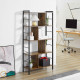 Industrial Storage Unit, 5 Tiers Bookcase with Open Compartments for Office Living Room, Bedroom, Rustic Brown and Black