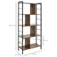 Industrial Storage Unit, 5 Tiers Bookcase with Open Compartments for Office Living Room, Bedroom, Rustic Brown and Black