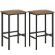Industrial Bar Stools, Set of 2 Kitchen Breakfast Bar Chairs with Footrest, Counter Height Island Stools for Dining Area, Home P