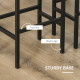 Industrial Bar Stools, Set of 2 Kitchen Breakfast Bar Chairs with Footrest, Counter Height Island Stools for Dining Area, Home P