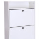 Shoe Cabinet with 3 Flip Doors, 4 Tier Shoe Rack with 1 Open Shelf, Slim Shoe Cupboard for 14-18 Pairs Shoes, for Hallway and Na