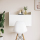 Wall Mounted Table, Drop Leaf Floating Laptop Desk with Space Saving Storage Compartments for Home Office and Study, 77cm x 20cm