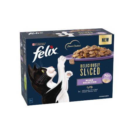 Felix Deliciously Sliced Adult Wet Cat Food Mixed Selection 12x80g