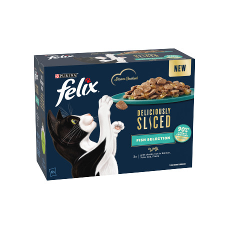 Felix Deliciously Sliced Adult Wet Cat Food Ocean Selection 12x80g