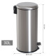 Foot Pedal Bin Stainless Steel Metal Waste Rubbish Lid Kitchen Garbage 30L Silver