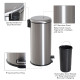 Foot Pedal Bin Stainless Steel Metal Waste Rubbish Lid Kitchen Garbage 30L Silver
