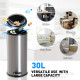 Foot Pedal Bin Stainless Steel Metal Waste Rubbish Lid Kitchen Garbage 30L Silver