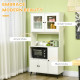 Freestanding Kitchen Cupboard, Modern Kitchen Storage Cabinet with Doors and Adjustable Shelves, 180cm, White