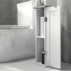 kleankin Slim Bathroom Floor Cabinet with Cupboard, Roll Holder and Adjustable Shelf, Toilet Roll Storage Unit for Toilet Paper,
