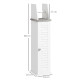 kleankin Slim Bathroom Floor Cabinet with Cupboard, Roll Holder and Adjustable Shelf, Toilet Roll Storage Unit for Toilet Paper,