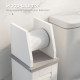 kleankin Slim Bathroom Floor Cabinet with Cupboard, Roll Holder and Adjustable Shelf, Toilet Roll Storage Unit for Toilet Paper,