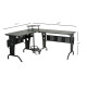 L-Shaped Corner Desk, Gaming Desk with CPU Rack, Keyboard Tray, Space-Saving Computer Desk with Steel Frame for Home Office,165 