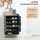 Modern Shoe Cabinet with 2 Doors, Open Shelf and Adjustable Shelves, Hallway Shoe Cupboard for 15 Pairs of Shoes, Entryway Stora