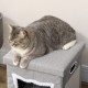 PawHut 2 in 1 Cat Bed Ottoman, Comfortable Cat Sleeping Cave House w/ Removable Cushion, Scratching Pad, Handles, Anti-Slip Foot