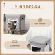 PawHut 2 in 1 Cat Bed Ottoman, Comfortable Cat Sleeping Cave House w/ Removable Cushion, Scratching Pad, Handles, Anti-Slip Foot