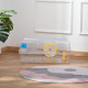 PawHut Hamster Cage, 2 Tier Gerbil Cage with Running Wheel, Water Bottle, Dish