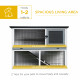 PawHut 2-Tier Wooden Rabbit Hutch Guinea Pig House Bunny Cage Backyard w/ Openable Roof Small Animal House for Outdoor Grey, 108