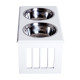 PawHut Raised Dog Feeding Bowls with Stand, Stainless Steel for Medium Dog, 58L x 31W x 25H cm - Grey