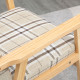 Modern One Seater Sofa for Living Room, Linen Fabric Small Couch with Rubber Wood Frame, Armrests, Lattice Pattern, Upholstered 