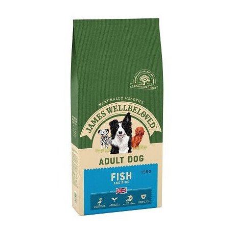 James Wellbeloved Fish & Rice Adult Dog Food 15kg