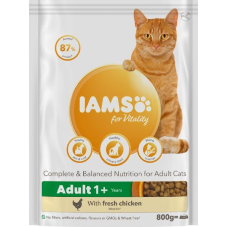 Iams Vitality Adult Cat Food With Fresh Chicken 800g