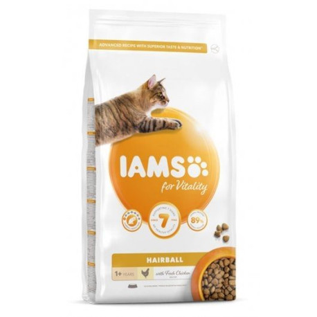 Iams Vitality Hairball Cat Food With Fresh Chicken 2kg