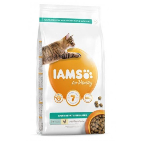 Iams Vitality Light In Fat Sterilised Cat Food With Fresh Chicken 2kg