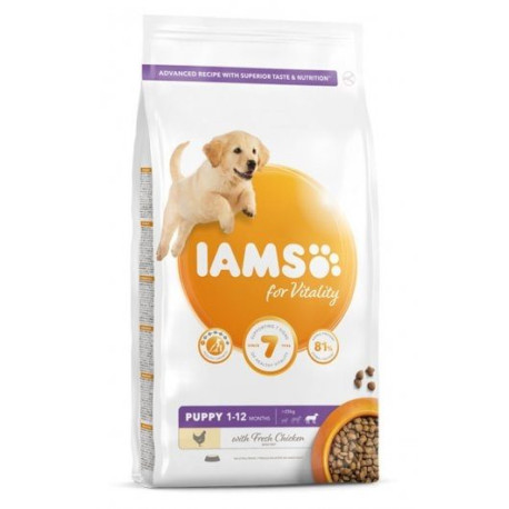 Iams Vitality Puppy Large Dog Food With Fresh Chicken 12kg