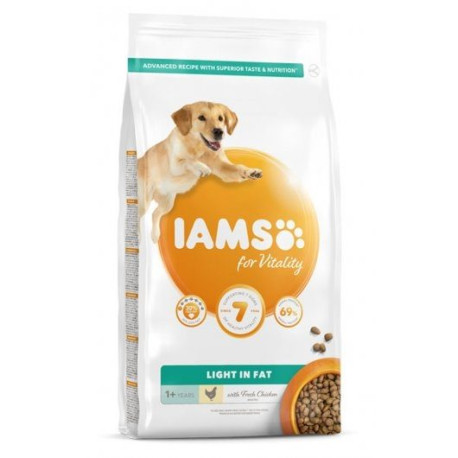 Iams Vitality Light In Fat Dog Food With Fresh Chicken 12kg