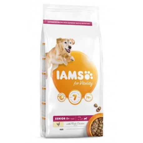Iams Vitality Senior Large Dog Food With Fresh Chicken 12kg