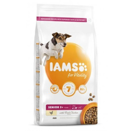 Iams Vitality Senior Small & Medium Dog Food With Fresh Chicken 12kg
