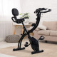 2-in-1 Folding Exercise Bike with 8-Level Magnetic Resistance, Arm Resistance Band, Pulse Sensor, Black