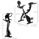 2-in-1 Folding Exercise Bike with 8-Level Magnetic Resistance, Arm Resistance Band, Pulse Sensor, Black