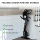2-in-1 Folding Exercise Bike with 8-Level Magnetic Resistance, Arm Resistance Band, Pulse Sensor, Black
