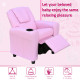 Kids Recliner Chair, PU Leather with Adjustable Backrest, Footrest, Padded Headrest, Pink