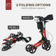 Folding Rollator Walker with Seat and Backrest, Lightweight Walking Frame with Detachable Storage Bag, Dual Brakes, Adjustable H
