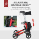 Folding Rollator Walker with Seat and Backrest, Lightweight Walking Frame with Detachable Storage Bag, Dual Brakes, Adjustable H