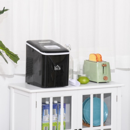 Portable Ice Maker Countertop, Bullet Ice Cube Machine, 9 Ice Cubes per 8 Minutes, Automatic Cleaning, Visible Window Scoop and 