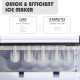Portable Ice Maker Countertop, Bullet Ice Cube Machine, 9 Ice Cubes per 8 Minutes, Automatic Cleaning, Visible Window Scoop and 