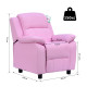 Kids Sofa Armchair Toddler Recliner Children&#039;s  Chair Lounger Games Chair  PU Leather w/ Storage  (Pink)