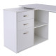 L-Shaped Computer Desk, 2 Shaped Corner Desk with Drawers, File Cabinet and Storage Shelves, Home Office Desk, 117 x 83.5 x 76cm