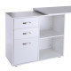 L-Shaped Computer Desk, 2 Shaped Corner Desk with Drawers, File Cabinet and Storage Shelves, Home Office Desk, 117 x 83.5 x 76cm