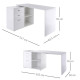 L-Shaped Computer Desk, 2 Shaped Corner Desk with Drawers, File Cabinet and Storage Shelves, Home Office Desk, 117 x 83.5 x 76cm